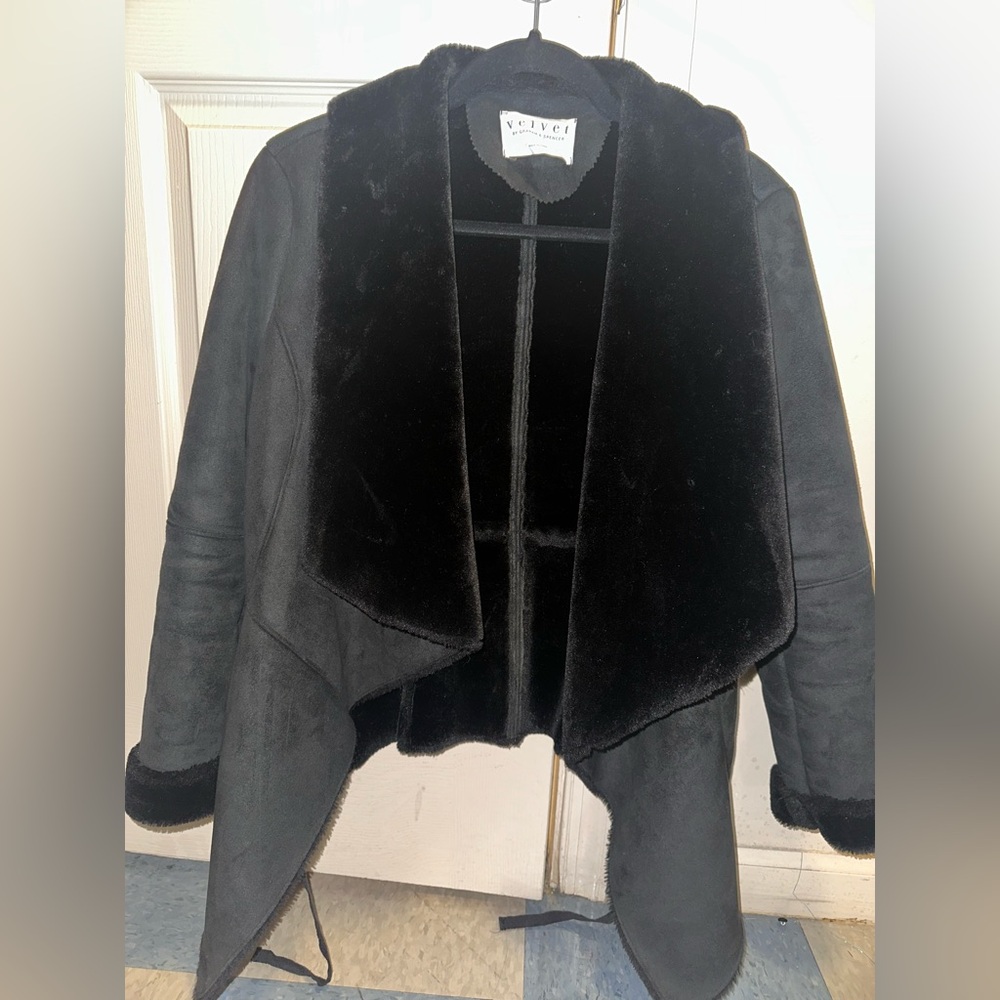 Women’s Velvet by Graham and Spencer suede and fur coat.